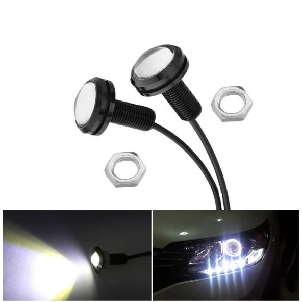 2 Adet Ayna Altı Led Kartal Göz Led Sis Ledi Plaka Aydınlatma Motor Aydınlatma Far Aydınlatma - 3