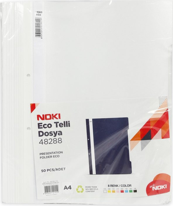 Noki Telli Dosya Eco 4828 Beyaz 50li Paket