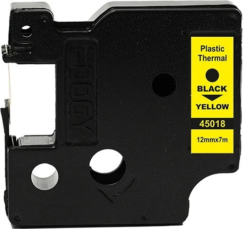 Foogy Dymo D1 Etiket Muadili 12 MMx 7 M Sarı-Siyah - 5