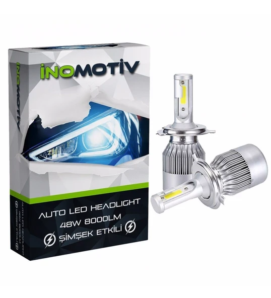 2 Adet H1 Turbo Fan Led Xenon 48W 8000LM 6500K Far Ampulü Zenon SERİES İNOMOTİV