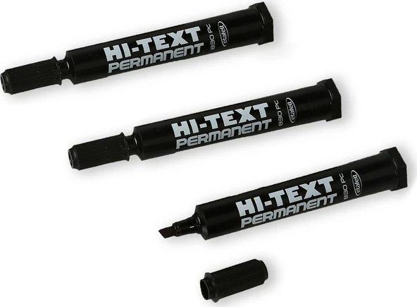 Hi-Text Permanent Marker Kesik Uçlu Siyah 830Pc 12li - Resim 3