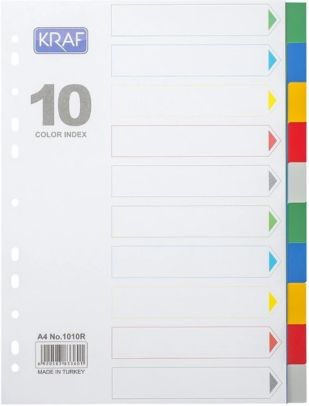 Kraf Seperatör Dosya Ayracı 10 Renk 1010R - A4 ürün görseli 1