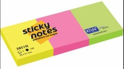Kraf Yapışkanlı Not Kağıdı Seti 38X51 Neon 3851N 3Lü - Resim 2