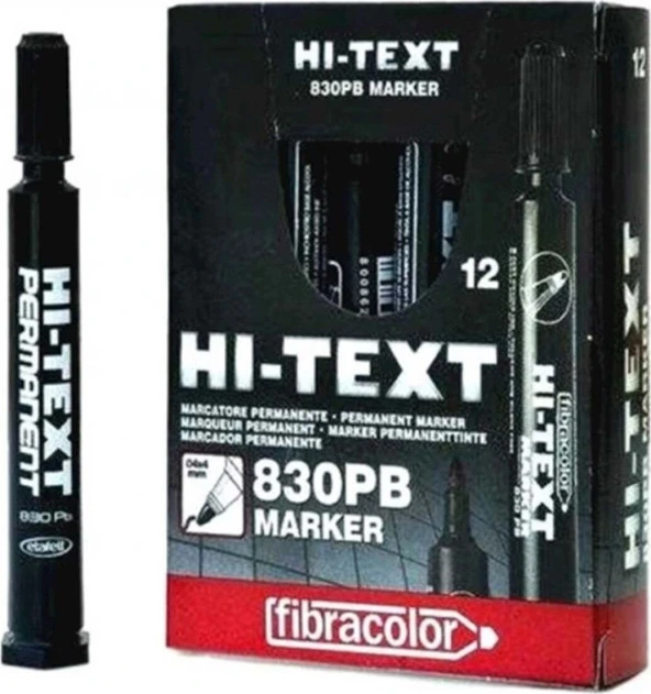 Hi-Text 830PB Yuvarlak Uç Koli Kalemi 12li Siyah ürün görseli 1