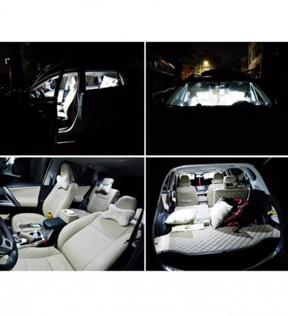 2 Adet Sofit Led Aydınlatma Tavan Plaka Oto İç Aydınlatma Süper Güçlü Beyaz Işık 41mm - 2