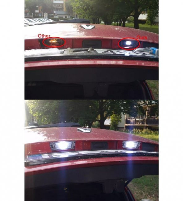 2 Adet Sofit Led Aydınlatma Tavan Plaka Oto İç Aydınlatma Süper Güçlü Beyaz Işık 41mm - 4