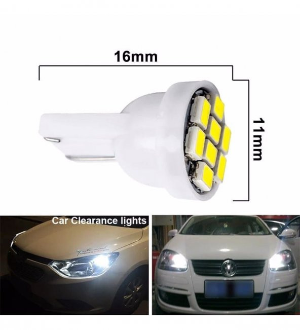 5 Adet Beyaz Renk T10 Park Ampulü Dipsiz Ampul Led Ampul Her Araca Uyar Bagaj Plaka iç aydınlatma - 4