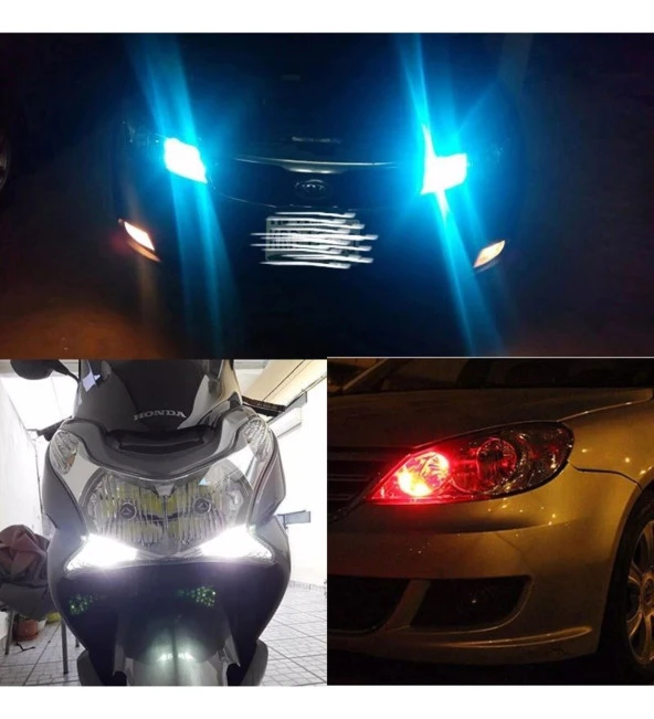 2 Adet MAVİ Renk T10 Dipsiz Led Ampul 24 LEDLİ Park Ampulü Gündüz Farı Yüksek Işık Güçlü - 5