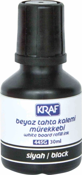 Kraf Beyaz Tahta Kalem Mürekkebi 30Ml Siyah 445G
