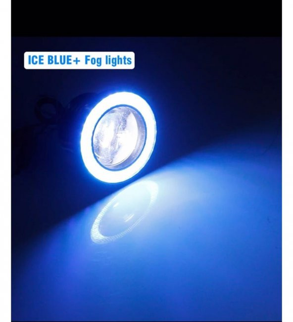 ANGEL FAR 76 Mm Beyaz Mavi Mercekli Buz Mavi Angel Led Halkalı Sis Led 2 ADET - 2