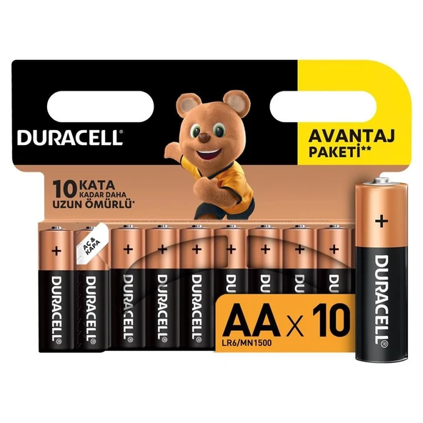 Duracell LR6/MN1500 Blister AA Kalem Pil 10lu