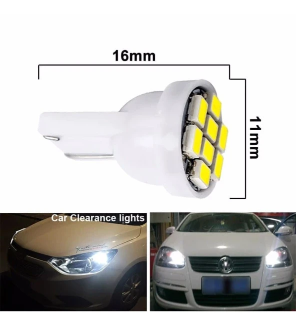 5 Adet Turuncu Renk T10 Park Ampulü Dipsiz Ampul Led Ampul Her Araca Uyar Bagaj Plaka iç aydınlatma - 4