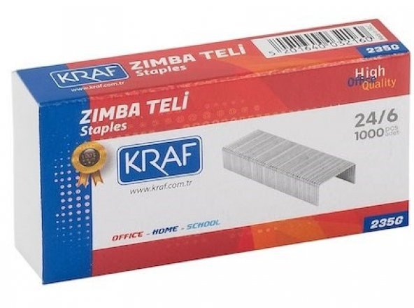Kraf 24/6 Zımba Teli Beyaz - 1000lik -10 KUTU ürün görseli 1