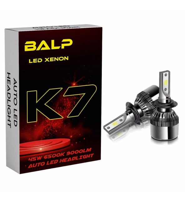 BALP K7 Beyaz Renk Led Zenon H7 Led Xenon 45w 9000Lm Far Ampülü Şimşek Etkili