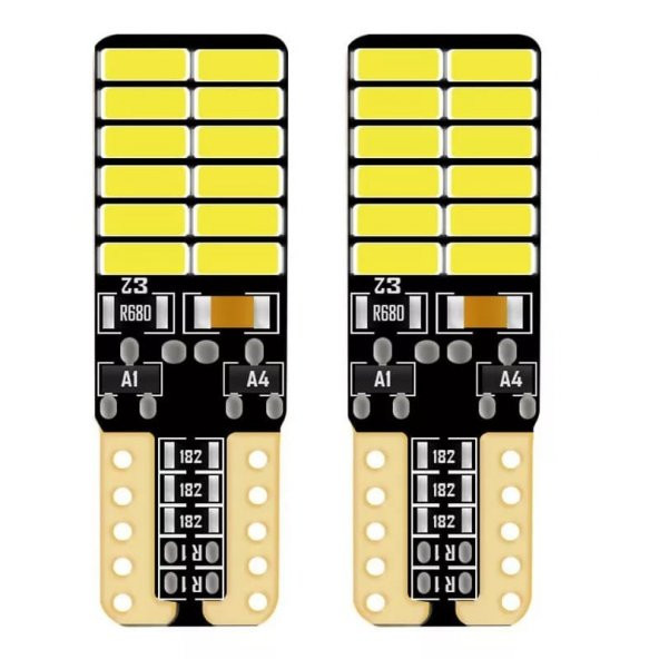 Beyaz Renk 24 Ledli 2 Adet T10 Dipsiz Led Ampul Park Ampulü Yüksek Işık Güçlü CANBUSLÜ