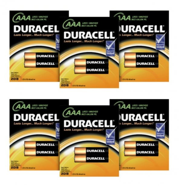 Duracell LR03/MN2400 AAA Kartela İnce Kalem Pil 12li