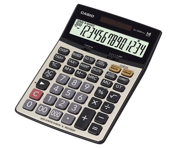 Casio DJ-240D Plus Masaüstü 14 Hane Hesap Makinesi - 2