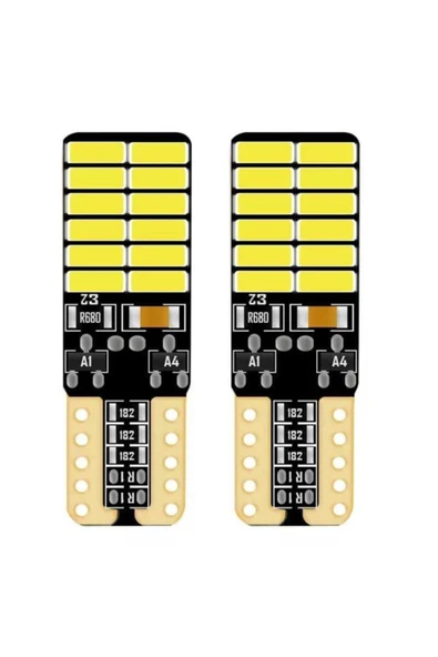 Beyaz Renk 24 Ledli 2 Adet T10 Dipsiz Led Ampul Park Ampulü Yüksek Işık Güçlü CANBUSLÜ