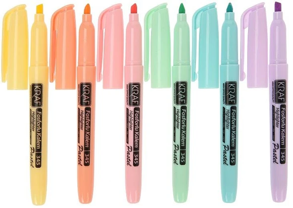 Kraf Fosforlu Kalem Pastel Kalem Tipi 6lı - Resim 2