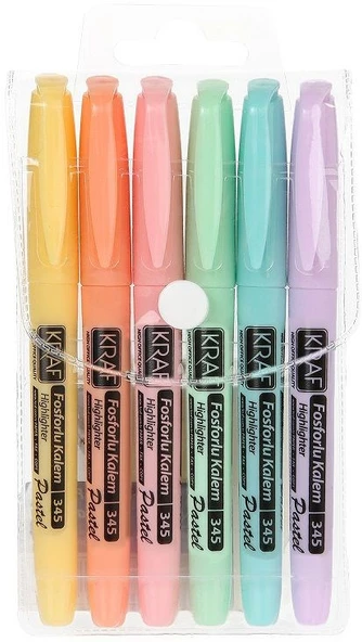 Kraf Fosforlu Kalem Pastel Kalem Tipi 6lı - Resim 3