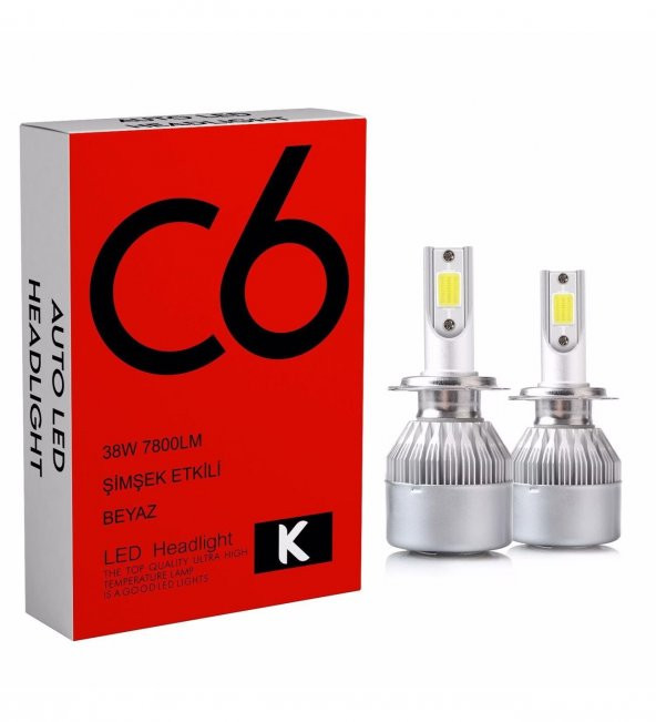 C6 LED XENON 2 Adet H11 Led Xenon 38W 7800LM 6500K Far Ampülü Led Işık seri K-K-K