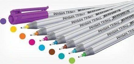 PENSAN TÜKENMEZ TRIBALL 1MM RENKLİ 8Lİ KALEM - Resim 3