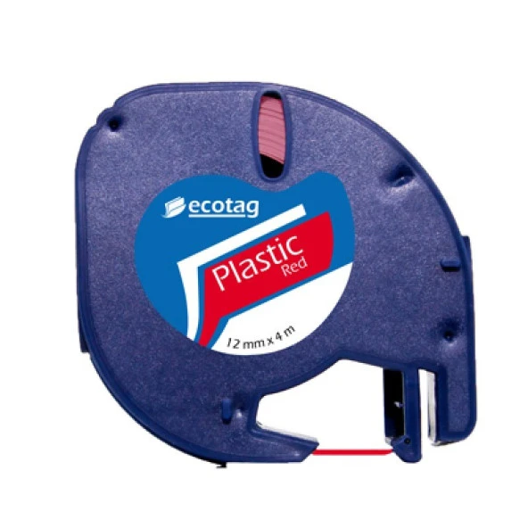 Dymo Letratag Muadil Plastik Şerit Etiket Kırmızı 10lu Paket - Resim 2