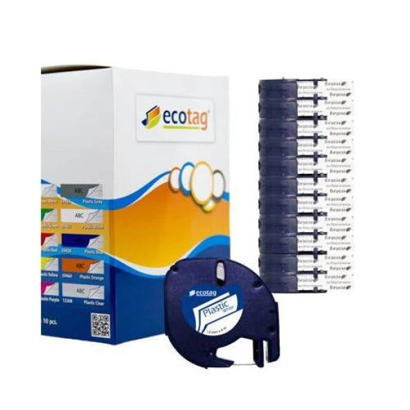 Dymo Letratag Muadil Plastik Şerit Etiket Mavi 10lu Paket