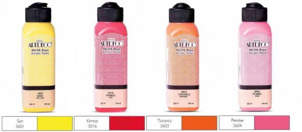 ARTDECO AKRİLİK BOYA 140 ML SICAK RENKLER 4LÜ ÜCRETSİZ KARGO ürün görseli