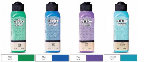 ARTDECO AKRİLİK BOYA 140 ML SOĞUK RENKLER 4LÜ ÜCRETSİZ KARGO