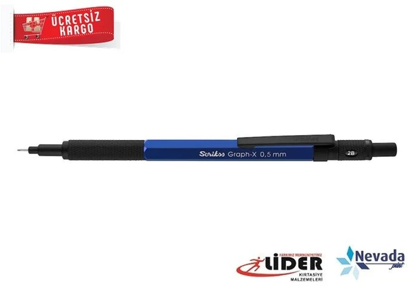 SCRIKSS VERSATİL KALEM METAL GRAPH-X 0,5MM MAVİ ÜCRETSİZ KARGO