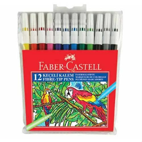 FABER CASTELL KURU SULU PASTEL KEÇELİ 12 RENK 4 PARÇA BOYA SETİ - Resim 2