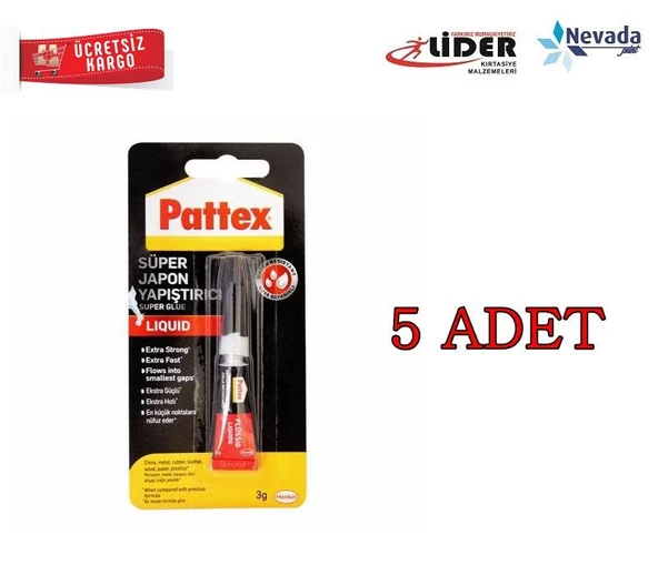 Pattex 3 Gr Kuvvetli Japon Yapıştırıcı 5 Adet