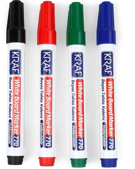 Kraf Tahta Kalemi 770 4 Adet Karışık Renk Tahta Kalemi + Silgi - Resim 3