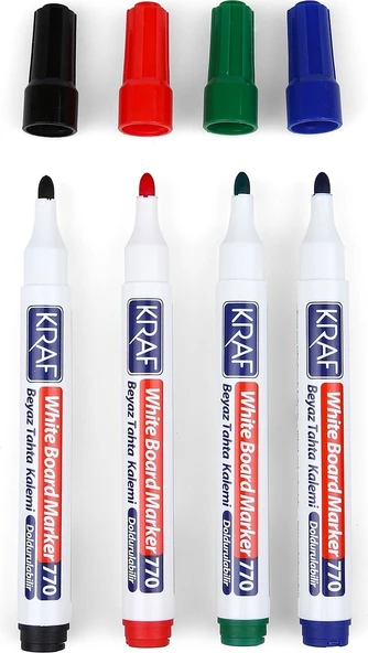 Kraf Tahta Kalemi 770 4 Adet Karışık Renk Tahta Kalemi + Silgi - Resim 4
