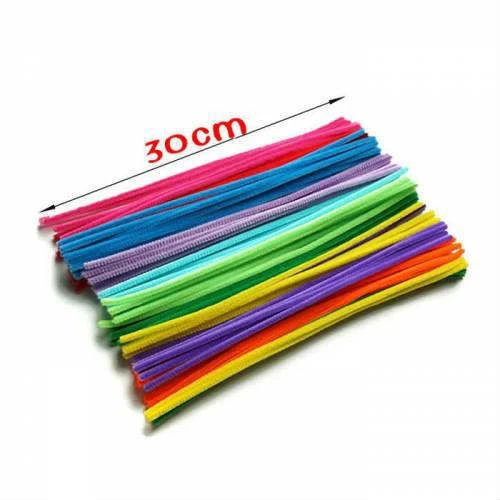 25 Adet Eğitici Şönil Seti - Renkli Tüylü Peluş Tel Çubuklar - 2