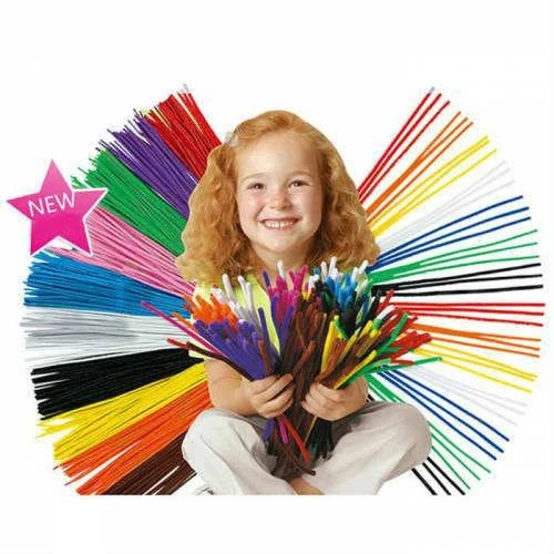 25 Adet Eğitici Şönil Seti - Renkli Tüylü Peluş Tel Çubuklar - 3