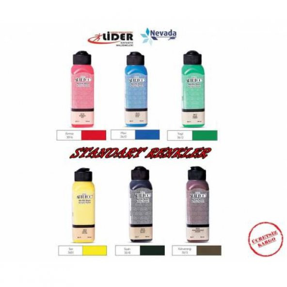 ARTDECO AKRİLİK BOYA 140 ML STANDART RENKLER 6LI ÜCRETSİZ KARGO