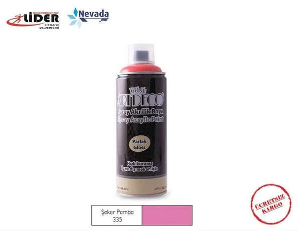 ARTDECO AKRİLİK SPREY BOYA 400 ML ŞEKER PEMBE Y-400-335 ürün görseli 1