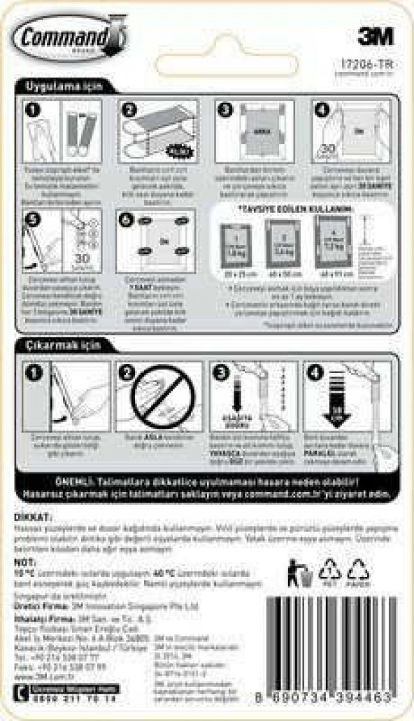 3M Command 17206 Büyük Boy Cırt Cırt Bant - 2