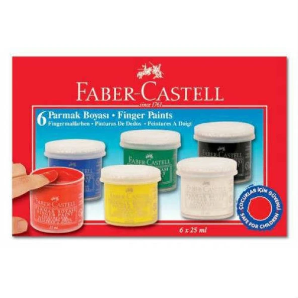 FABER CASTELL PARMAK BOYASI 25 ML. 6 RENK ÜCRETSİZ KARGO ürün görseli 1
