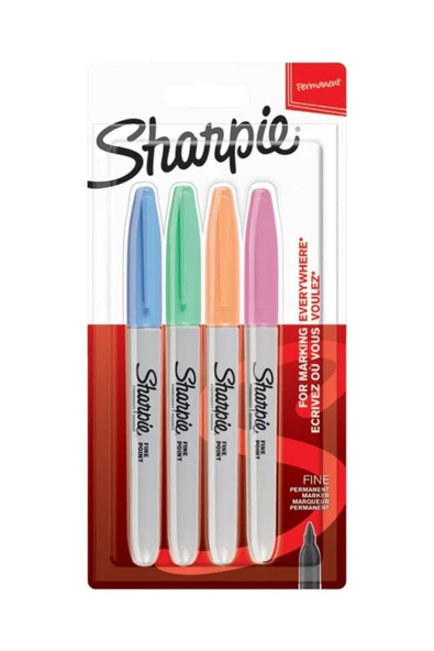 Sharpie Fine Permanent Markör Pastel Renkler 4lü ürün görseli