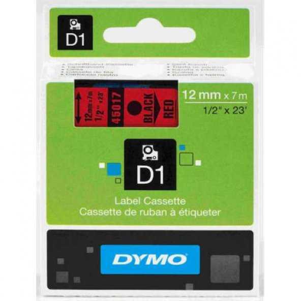 Dymo D1 Şerit 12MM X 7M Kırmızı / Siyah 720570 45017 ürün görseli