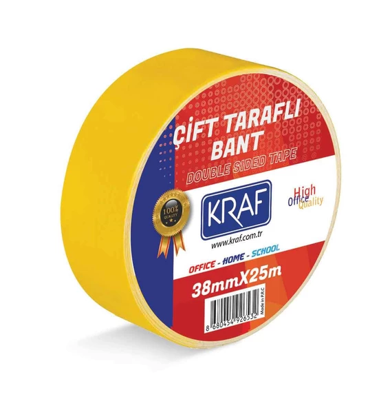 KRAF ÇİFT TARAFLI BANT 38MM X 25 METRE