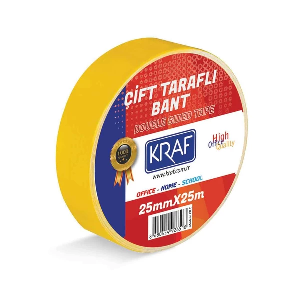 KRAF ÇİFT TARAFLI BANT 25MM X 25 METRE