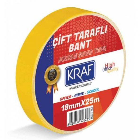 KRAF ÇİFT TARAFLI BANT 19MM X 25 METRE