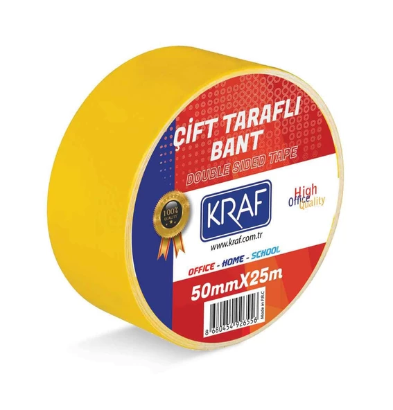 KRAF ÇİFT TARAFLI BANT 50MM X 25 METRE