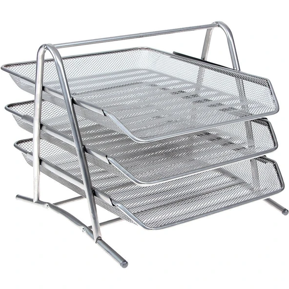 KRAF PERFORE EVRAK RAFI METAL 3 KATLI 460G GRİ ÜCRETSİZ KARGO ürün görseli