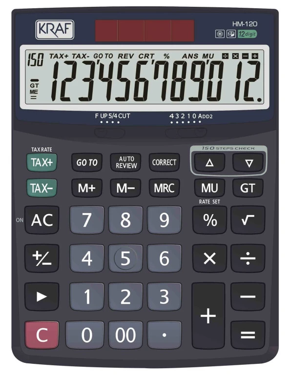 Kraf Tax Hm-120 Hesap Makinesi Masaüstü 12 Hane