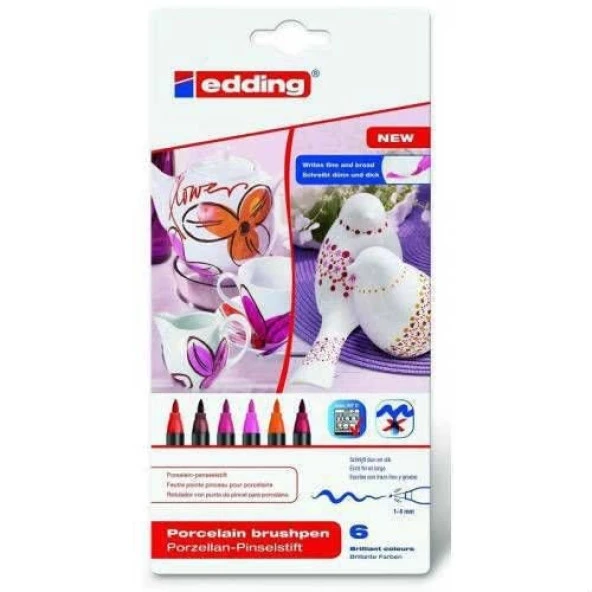 Edding 4200 Porselen Kalemi Sıcak Renkler (6 lı Paket)